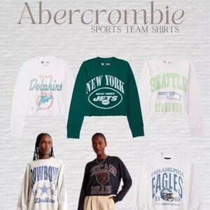 NWOT New York Jets Abercrombie & Fitch NFL cropped long sleeve shirt